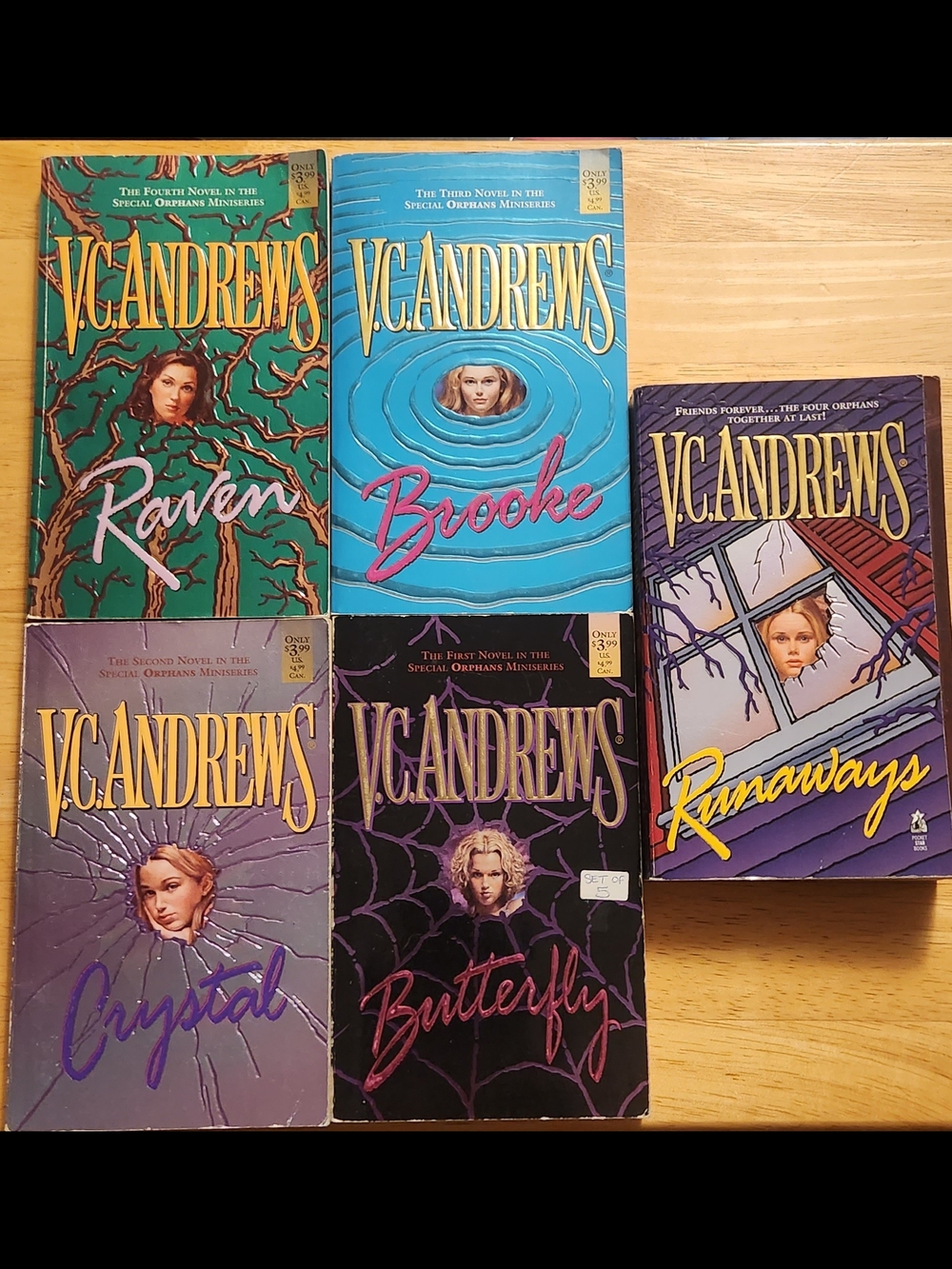 V.C. Andrews Paperback Book Lot - Raven, Brooke, Crystal, Butterfly, Runaways